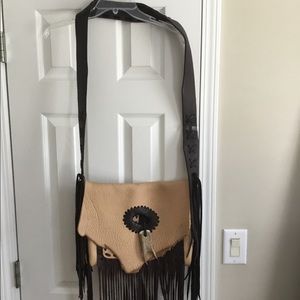 Jimmi wZ leather fringe crossbody purse